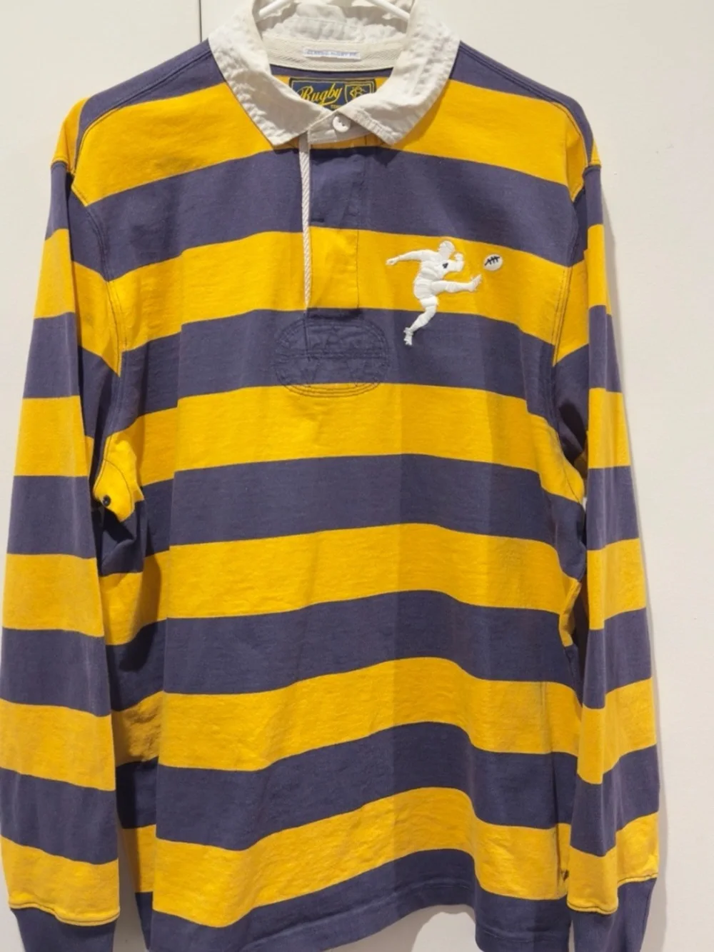 RARE Rugby Ralph Lauren XL Number 10 Classic Rugby Fit Yellow Navy